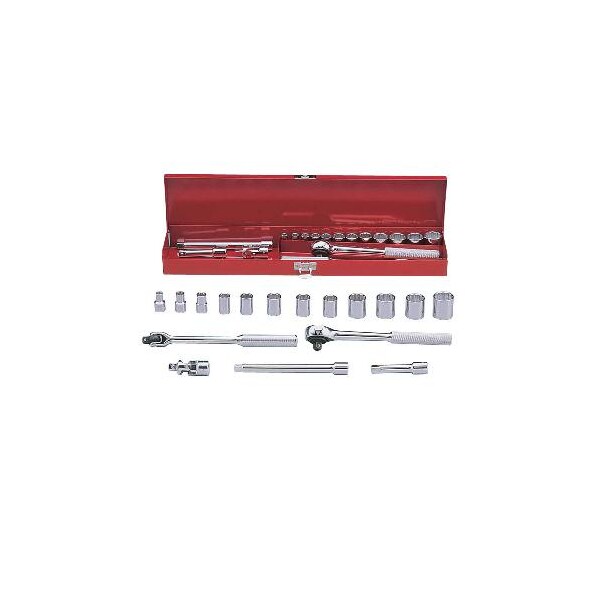 Set, Skt, 3/8, 12Pt, Std, 17Pc, Box,
